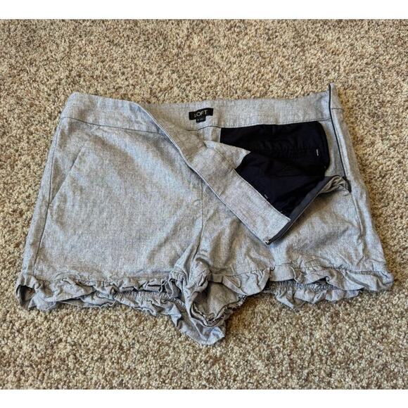 LOFT dressy shorts, Size Women's 8; Black & White knit/Gray; Side zipper - Picture 6 of 6
